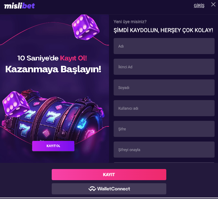 Mislibet Üyelik İşlemleri